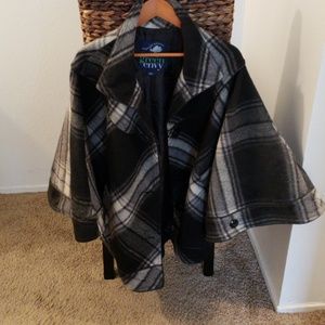 2X Plaid Cape Jacket